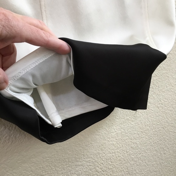 David Meister Classy Black & White Spaghetti Strap Lined Cocktail Party Dress 8P - Picture 3 of 8